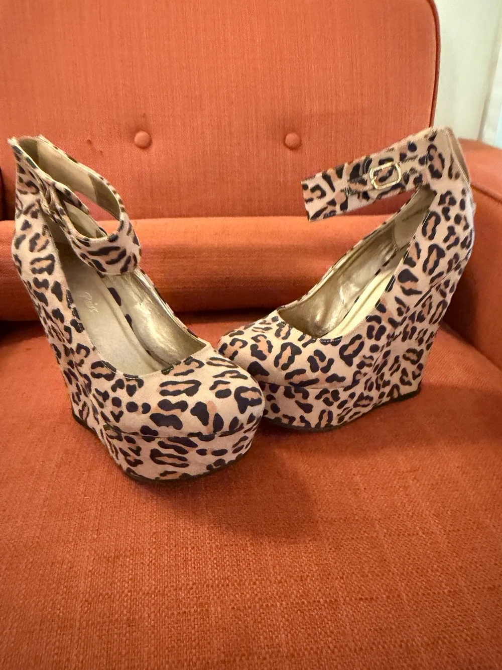 Cheetah / leopard wedge heels